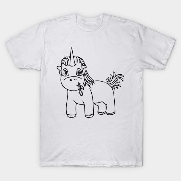 Tiny Unicorn Chomping on Grass T-Shirt by A Magical Mess